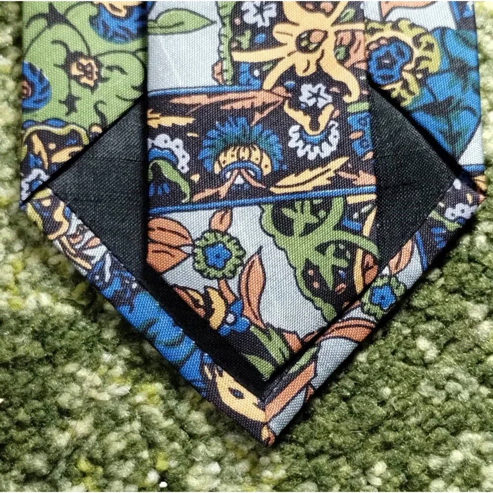 Shinawatra 100% Thai Silk Tie Hand Woven Made in Thailand Blue Green White NWT
